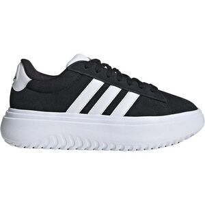 Adidas Women’s Grand Court Platform Shoes – Core Black, Size 7.5
